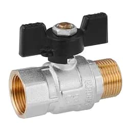 Кран кульовий Kroner 3/4" ВЗ PN40 метелик, нікельований (CV033210) - мініатюра 2