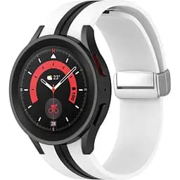 Браслет Cls-line для Samsung Galaxy Watch 4 - бело-черный ширина крепления 20мм силикон Watchbands (W15-7WB20235651)