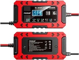 Автомобільний зарядний пристрій Foxsur FBC1206F 12V/6А Автоматичний імпульсний з функцією відновлення Red (19424) - мініатюра 3