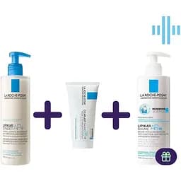 nabir-balzam-dlia-tila-la-roche-posay-lipikar-ap-m-400-ml-ochyshchalnyi-krem-hel-dlia-tila-la-roche-posay-lipikar-syndet-ar-400-ml