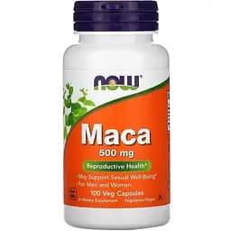 Натуральна добавка NOW Maca 500 mg, 100 вегакапсул