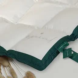 Ковдра MirSon Imperial Satin Luxe, демісезонна, 205х140 см, біла із зеленим кантом - мініатюра 12