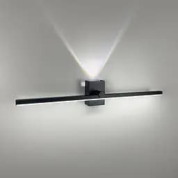 Світлодіодне видовжене бра у чорному металевому корпусі 60х7,5х9 см Line F Арт. C24/600 BK