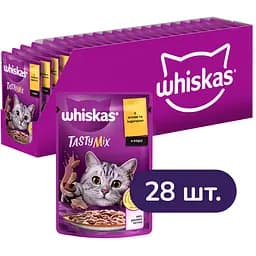 Вологий корм для котів Whiskas TastyMix з ягням та індичкою 2.38 кг (28 шт. х 85 г)