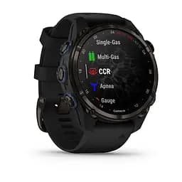 Смарт-годинник Garmin Descent Mk3i 43 мм сірий карбон DLC титановий з чорним силіконовим ремінцем - мініатюра 2