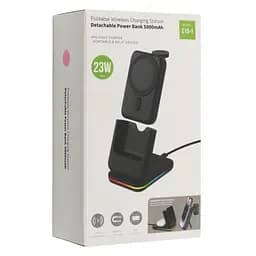 Зарядна станція 3IN1 + Power Bank MagSafe 5000mAh C151 (iPhone, iWatch, AirPods) Original чорний - мініатюра 2