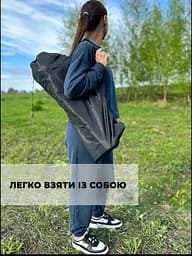 Крісло для пікніка складне стілець розкладний крісла туристичний стільці для риболовлі природи рибалки відпочинку дачі з підсклянником чохол чорний - мініатюра 7