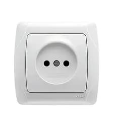 Розетка одинарна б/з Carmen біла