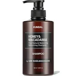 Відновлюючий шампунь з медом та олією макадамії Honey & Macadamia Nature Shampoo Lime Basil & Mandarin Kundal 500 мл