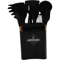 Набір кухонного приладдя ZP-053 на стійці 12 предметів чорний