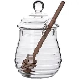 Банка для меду Viva Honey скляна з дерев'яною ложкою 280 мл (HN0513W)