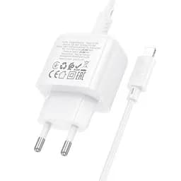 Мережевий зарядний пристрій Hoco CS53A Surplus single port PD25W charger set(C to iP) білий