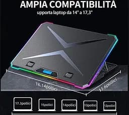 Охолоджувальна підставка для ноутбука 15-17.3 дюйми Ice Coorel K15 RGB - мініатюра 6