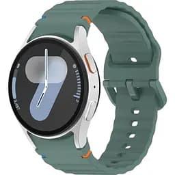 Силіконовий ремінець BeCover Ribbed Tape для Samsung Galaxy Watch (20 mm) 3 41 mm/4 40mm-44mm/5 40-44mm/6 40-44mm/7 40-44mm Dark Green (712041)