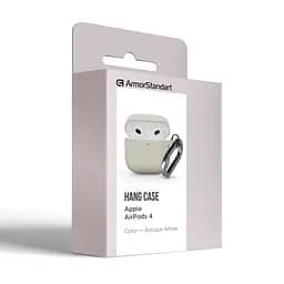 Силіконовий чохол для навушників Apple AirPods 4, Hang Case, бежевий, ультратонкий захисний кейс товщиною 2 мм, захист від подряпин, пилу та ударів, компактний, з карабіном для кріплення, ArmorStandart (ARM81279) - мініатюра 8