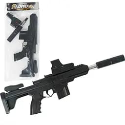 Іграшковий автомат з лазерним прицілом, знімним магазином і глушником Super Omeg