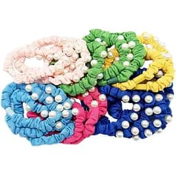 Набір резинок для волосся La-beauty 0303-1078 різнокольорові, 18 штук, з намистиною
