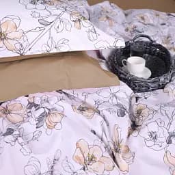 Наволочка MirSon Поплін 00-2 Beige Flowers 70х70 см пісочна (2200009700378) - мініатюра 5