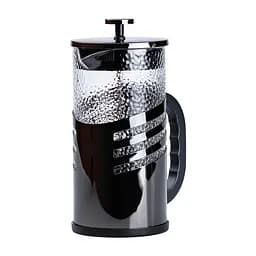 Френч-прес чайник скляний Haus Roland 1 літр з фільтром фактурний, чорний TS Kitchen HP33537B