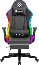 Крісло ігрове Defender Watcher, 60мм, Клас 4, RGB ПУ, чорне (64334) - мініатюра 6