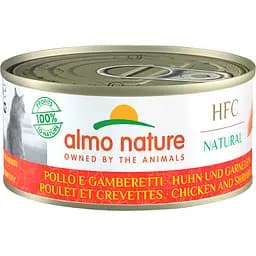 Вологий корм для котів Almo Nature HFC Cat Natural з куркою та креветками 150 г (5124H)