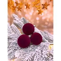 Набір ялинкових куль Оксамит 60 мм 6 шт Бордовий