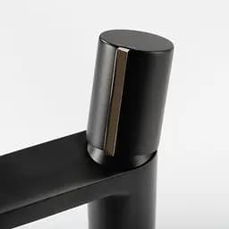 Змішувач для умивальника Rea Icon black L.gold чорний низький REA-B5680, Чорний - мініатюра 8