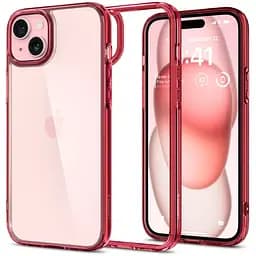 Протиударний прозорий чохол Spigen Ultra Hybrid  для iPhone 15 Red Crystal ACS06794 - мініатюра 8