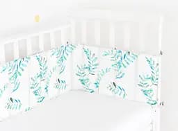 Бортики в дитяче ліжечко 30x120 MINT LEAVES, білий (WeltBed_FoliageMint_White_30x120) - мініатюра 2