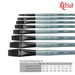 Пензель синтетика плоска STREAM 134 №3 коротка ручка Rosa - мініатюра 2