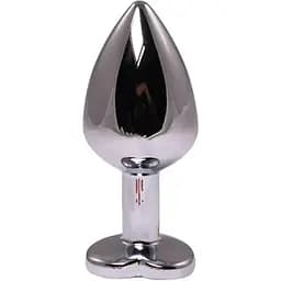 Анальная пробка Fantasy Silver Butt Plug Heart-Shaped M 8 см (розовый)