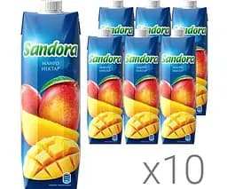 Sandora, Упаковка 10 шт. х 0,95 л, Нектар Манго натуральний Сандора