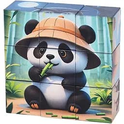 Дитячий магнітний кубік-пазл Bambi Дикі тварини CL325-2 3 х 3