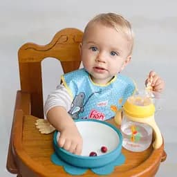 Нагрудник бавовняний Baboo Me to You, 3+ міс., синій (11-101) - мініатюра 4