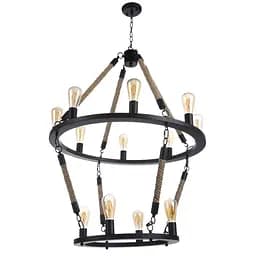 Люстра Brille лофт підвісна свічка E27 60W BK (BL-335S/12)