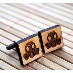 Запонки Дерев'яні З Протигазом Handmade acs0005940