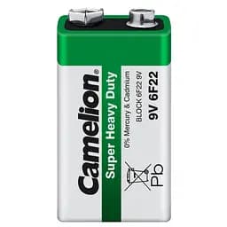 Батарейка Camelion Крона 6F22 9V Super Heavy Duty Green x 1 (6F22-SP1G)