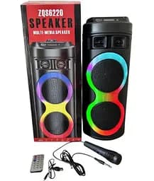 Переносна колонка караоке ZQS-6220 Bluetooth акустична система з мікрофоном та підсвічуванням 20 Вт USB Чорний - мініатюра 2