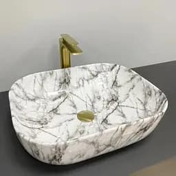 Умивальник VBI Bergamo black stains glossy накладний VBI-012503, Мармур