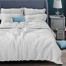 Комплект постільної білизни Love You Home Смуга бязь gold євростандарт білий (7340)