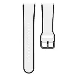 Ремінець для Samsung Galaxy Watch 6 40mm 6 44mm - біло-чорний ширина кріплення 20мм силікон Watchbands Double Line (W12-7WB32634024) - мініатюра 4