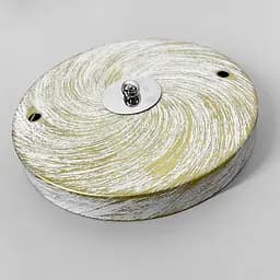 Подвійна кругла стельова основа у кольорі білий з позолотою | Line F | Арт. BASE 2 WT+GD