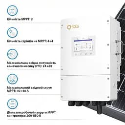Гібридний трифазний інвертор 15kW Solis S6-EH3P15K-L 48V WiFi 2 MPPT (42-00192) - мініатюра 3