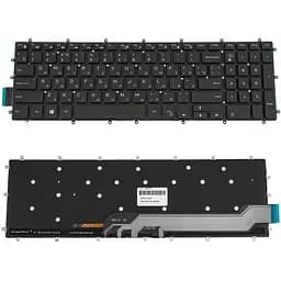 Клавіатура для ноутбука DELL (Inspiron: 7566, 7567) rus, black, без фрейма, підсвічування клавіш - мініатюра 2