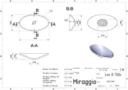Умивальник Miraggio LEX R (0002012) Miramarble, Глянцевий, Накладний, Білий - мініатюра 2