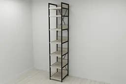 Шкаф Гардероб Уни секция 4 серии Конект Ferrum-decor 220x40x50см Черный металл ДСП Дуб Сонома 32 мм (FRD-104549)