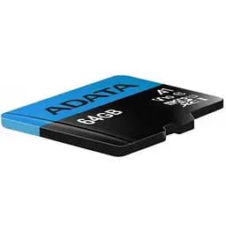 Карта пам'яті Adata 64GB microSD class 10 UHS-I A1 Premier (AUSDX64GUICL10A1-RA1) - мініатюра 3
