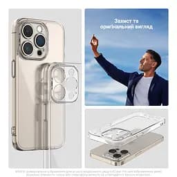 Прозрачный чехол для Motorola G06 4G/G06 Power 4G с защитой камеры, тонкий, силиконовый, бесцветный, ударопрочный, противоударный бампер с закрытой камерой, ArmorStandart (ARM89092) - мініатюра 5
