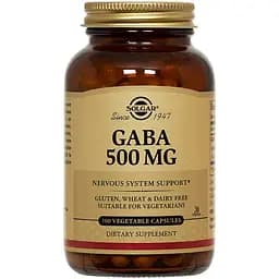 Гамма-аминомасляная кислота Solgar GABA 500 мг 100 вегетарианских капсул