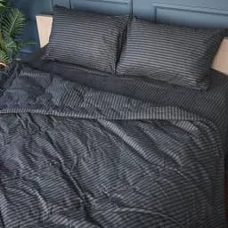 Літній постільний комплект MirSon №2913 Сolor Fun Line Stripe Black Thinsulate 110х140 см чорний (2200010953572) - мініатюра 4
